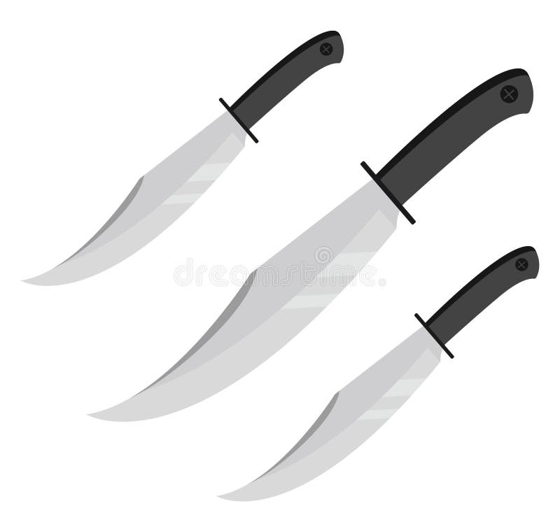 Three sharp knives, icon stock vector. Illustration of design 261370770