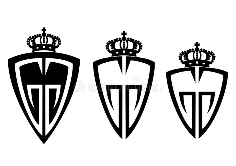 Three shield logo with a crown