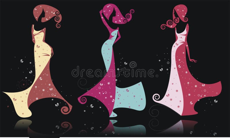 Silhouette Girls and Boys, Vector Stock Vector - Illustration of ...