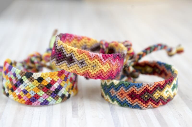 Three Simple Handmade Homemade Natural Woven Bracelets of Friendship on ...