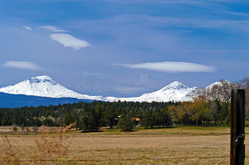 Three Sisters in Central Oregon Stock Image Image of travel, central