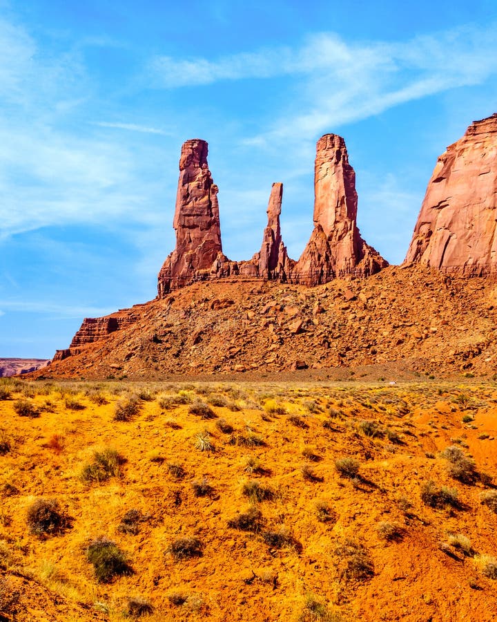 The Three Sisters and Mitchell Mesa, a Few of the Many Massive Red ...