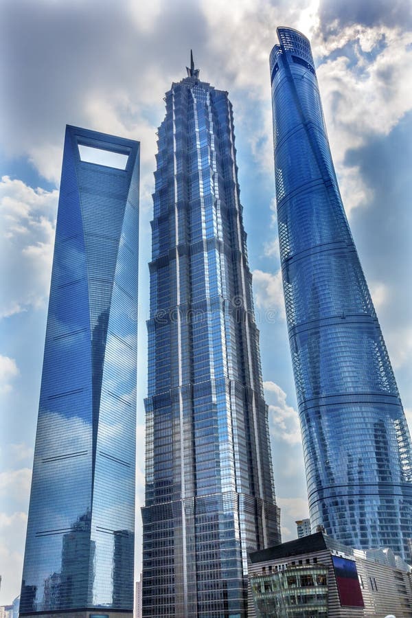 Three Skyscrapers Liujiashui Shanghai China royalty free stock photography