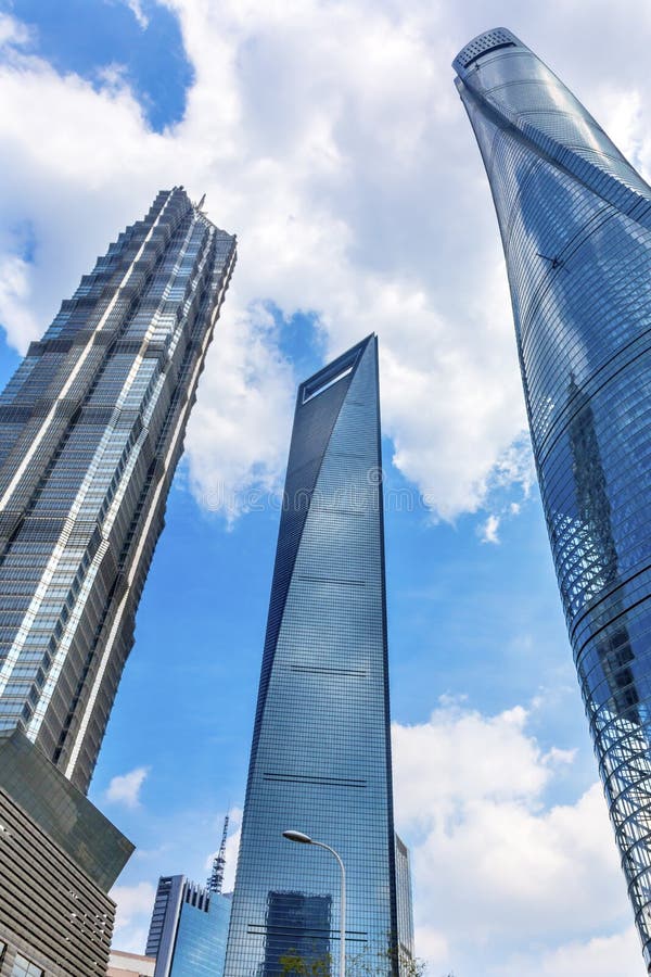 Three Skyscrapers Liujiashui Shanghai China royalty free stock photos