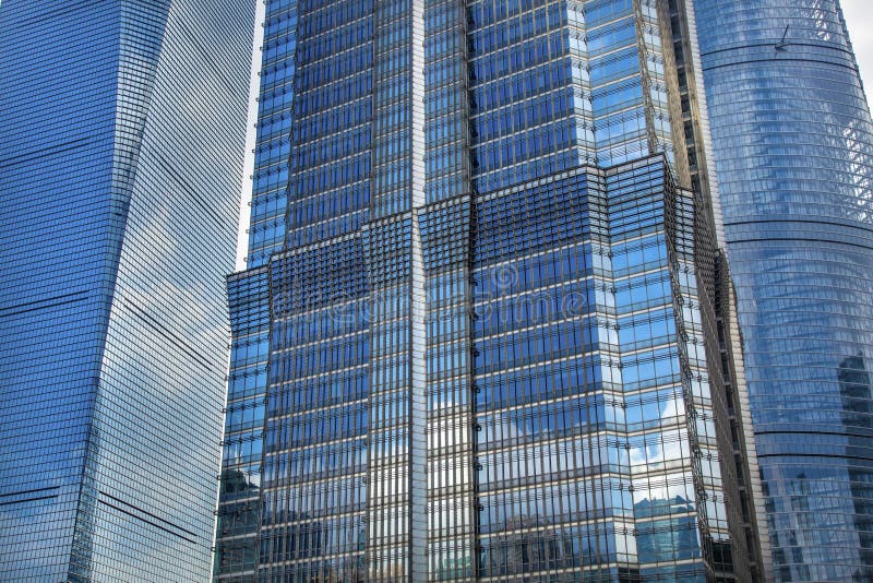 Three Skyscrapers Liujiashui Shanghai China stock photos