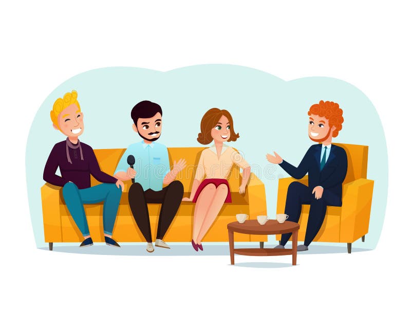 Talk Show Participants Illustration