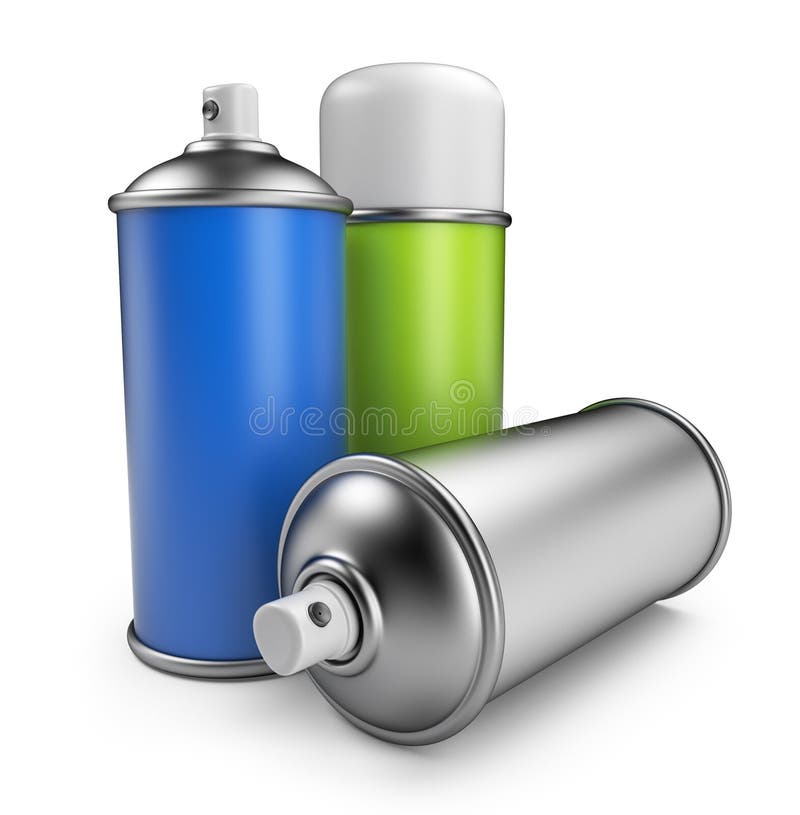 Spray cans stock illustration. Illustration of paint, render 955485