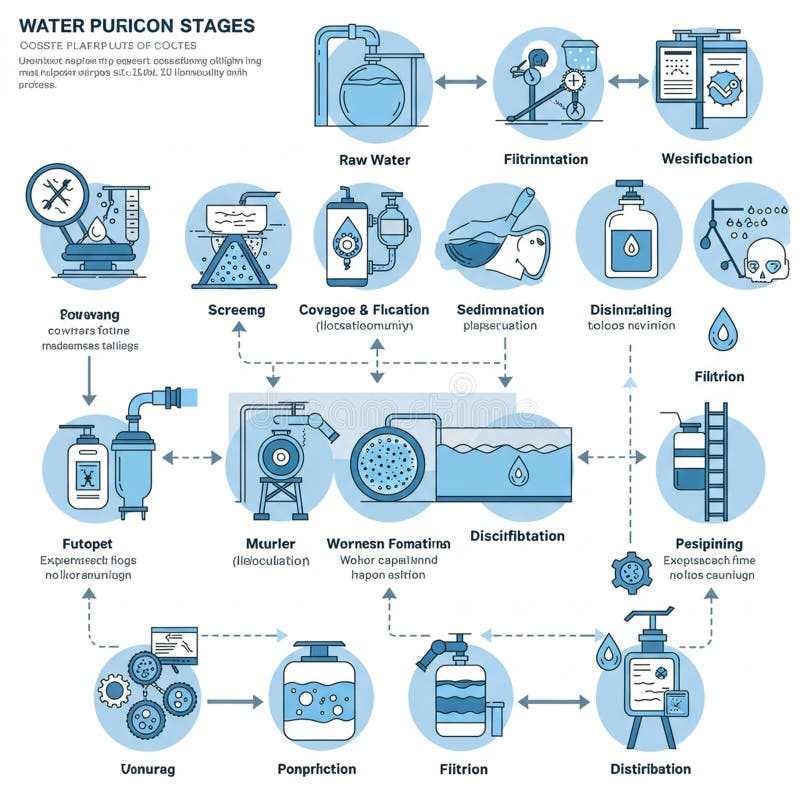Three star projectors in a dimly lit room cast celestial patterns onto walls and ceilings. vector illustration