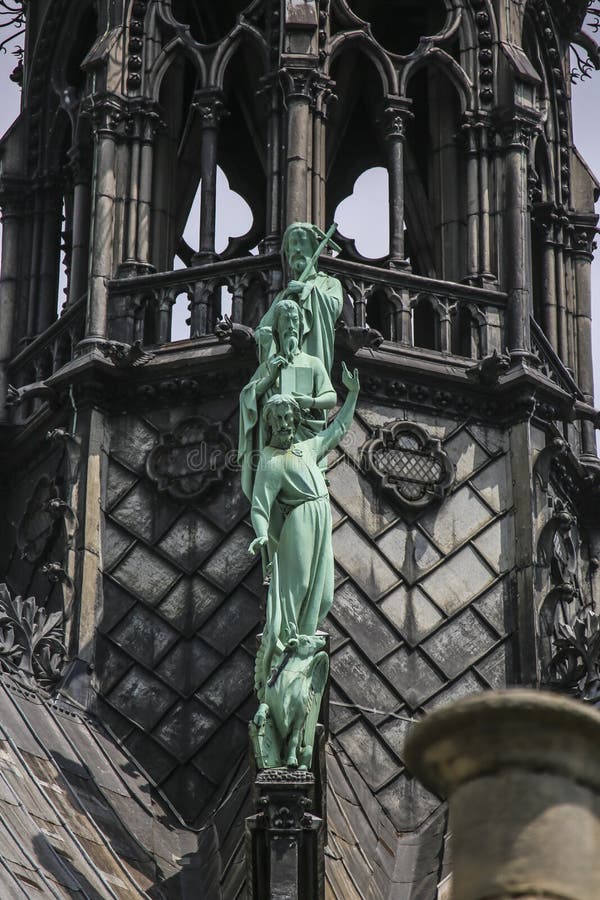 Notre Dame of Paris, France, facade statues stock photography Notre Dame of Paris, France, facade statues stock photography