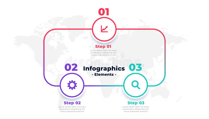 Steps line. 3 Steps infographic. Infographics line frame PNG.