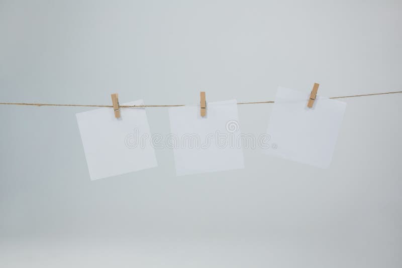 Blank Sticky Notes Hanging With Cloth Pins On Clothes Line Stock Photo -  Download Image Now - iStock