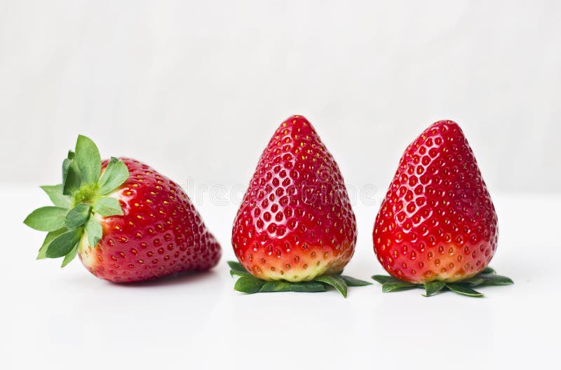 Three strawberries royalty free stock photography Three strawberries royalty free stock photography