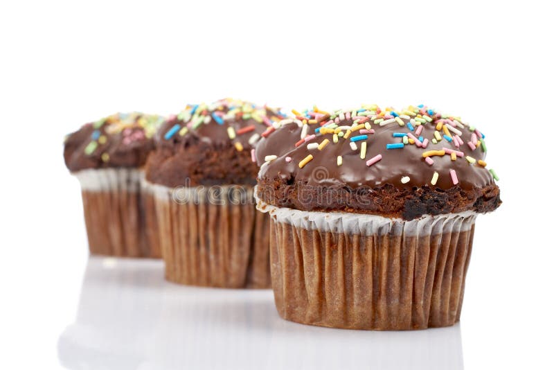 Muffin with chocolate stock image. Image of delicious 7749287