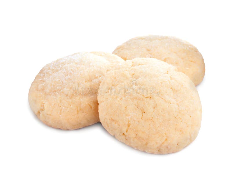 Three Tasty Sugar Cookies Isolated on White Stock Image Image of