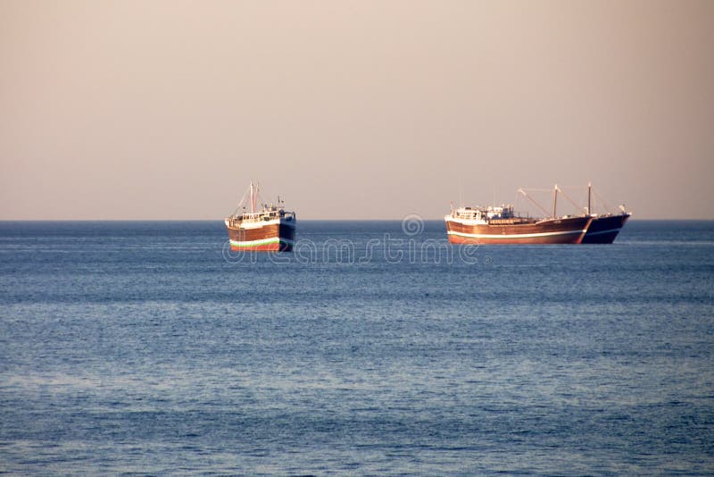 Traditional omani ships in Khasab Oman