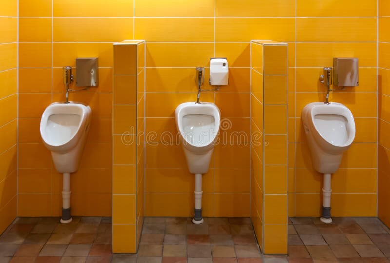 Three urinal in the bathroom