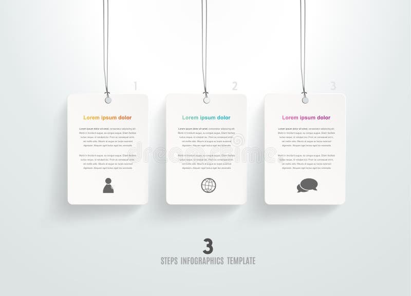 Three vector progress steps illustration royalty free illustration