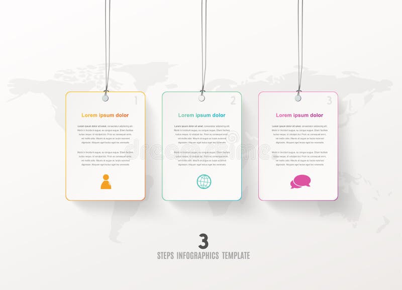 Three vector progress steps illustration vector illustration