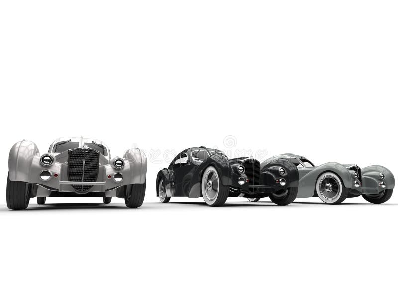 Three Vintage Cars stock illustration. Illustration of roadster - 62399787