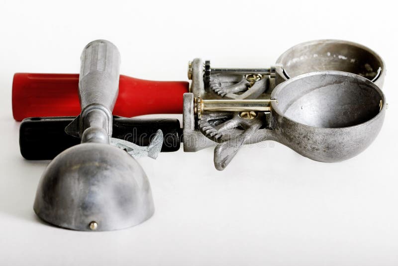 Three vintage ice Cream Scoops stock image Three vintage ice Cream Scoops stock image