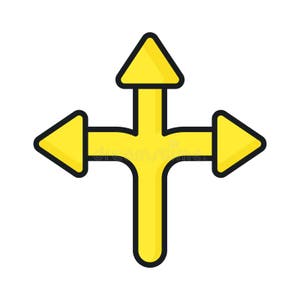 Three Way Direction Arrow Sign Road Sign Direction Icon Vector Three Way Direction Arrow Sign Road Sign Direction Icon Vector