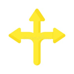 Three Way Direction Arrow Sign Road Sign Direction Icon Vector Three Way Direction Arrow Sign Road Sign Direction Icon Vector