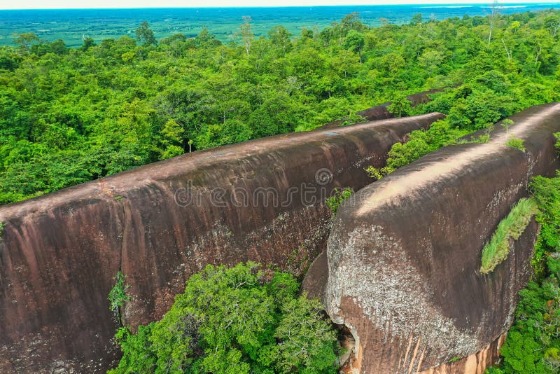 Three whale stones. Bird eye view Photo of three whales rock in Thailand.