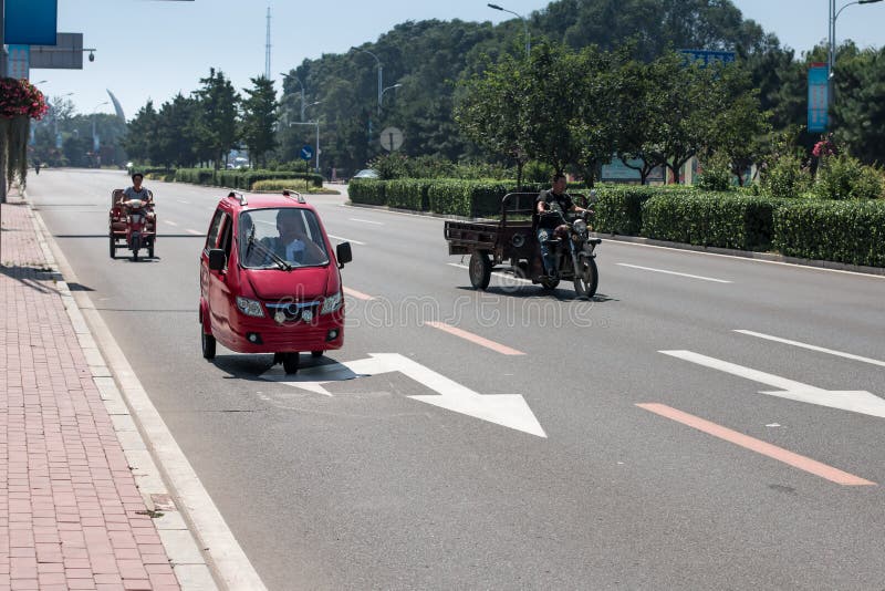 Three Wheeled Vehicles Chinese Roads Stock Photos Free & RoyaltyFree