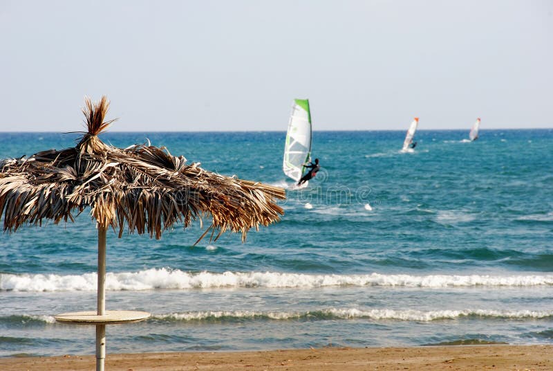 Three Wind Surfers royalty free stock images Three Wind Surfers royalty free stock images