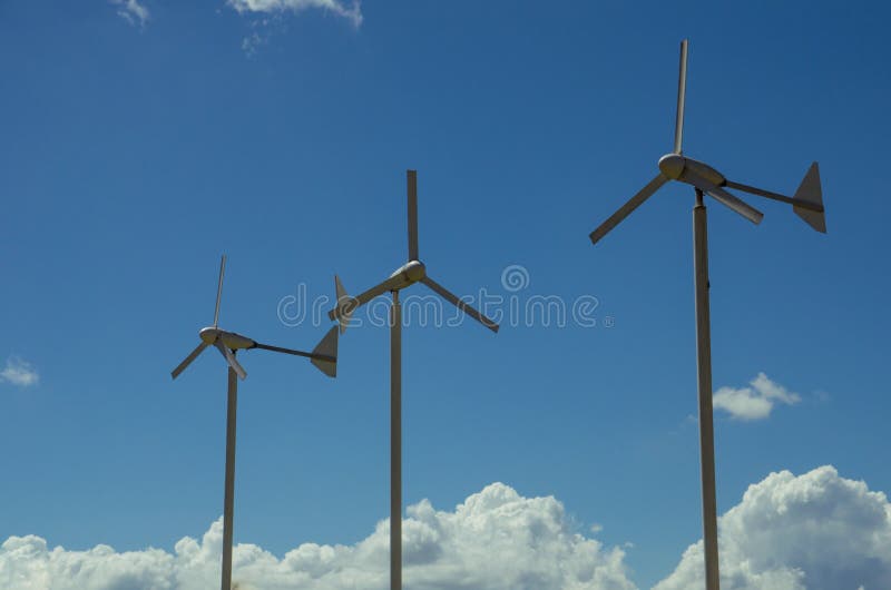 Three wind turbines royalty free stock image Three wind turbines royalty free stock image