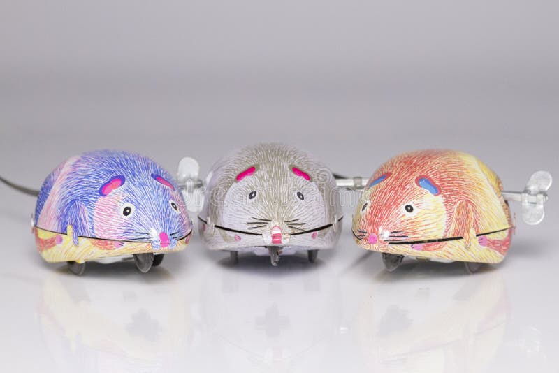 Three windup toy mice stock photo. Image of toys, fear 84522754