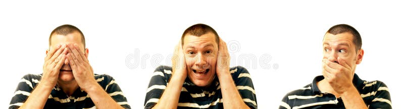 Three wise monkeys - see, hear, speak no evil