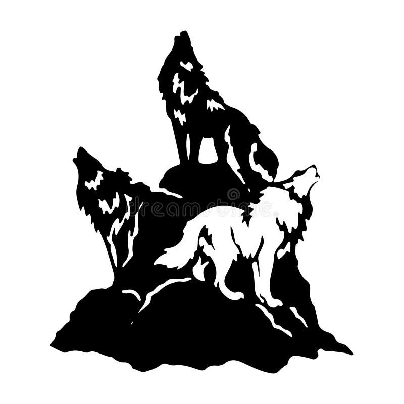 three wolves tattoo  Pesquisa Google  Wolf howling Wolf howling at moon Three  wolf moon