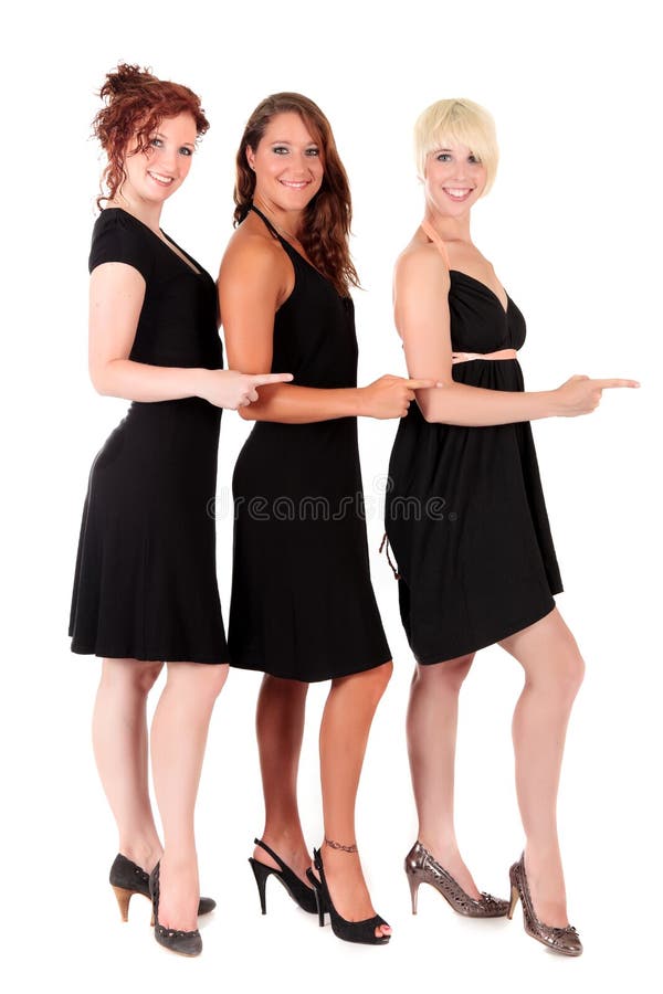 Three women black dresses stock photo. Image of black - 16785344