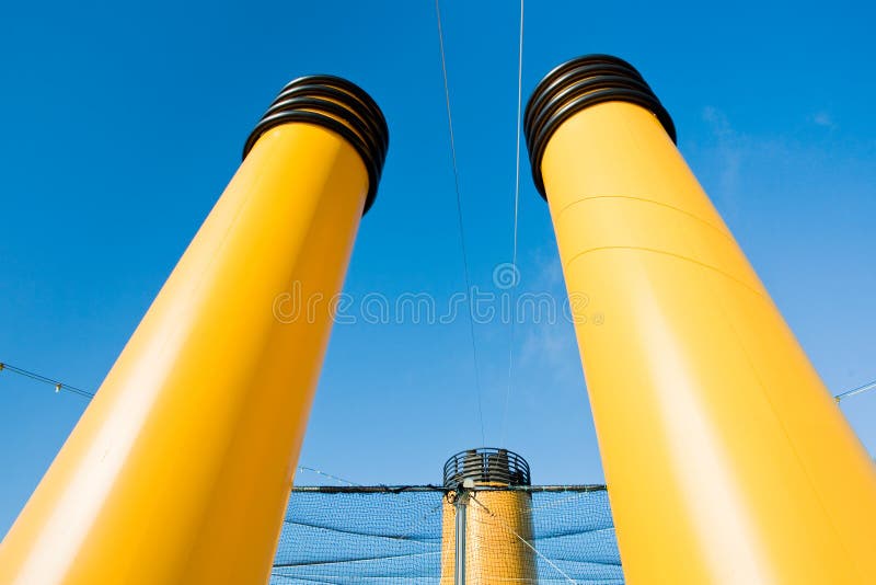 Three yellow funnels stock photo. Image of journey, yellow 21599718