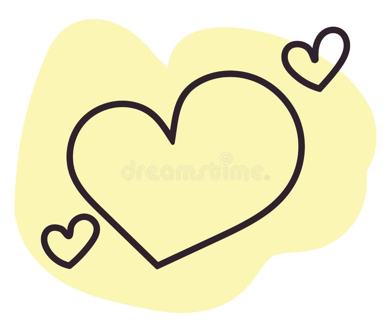 Three Yellow Hearts, Icon Icon Stock Vector Illustration of gold