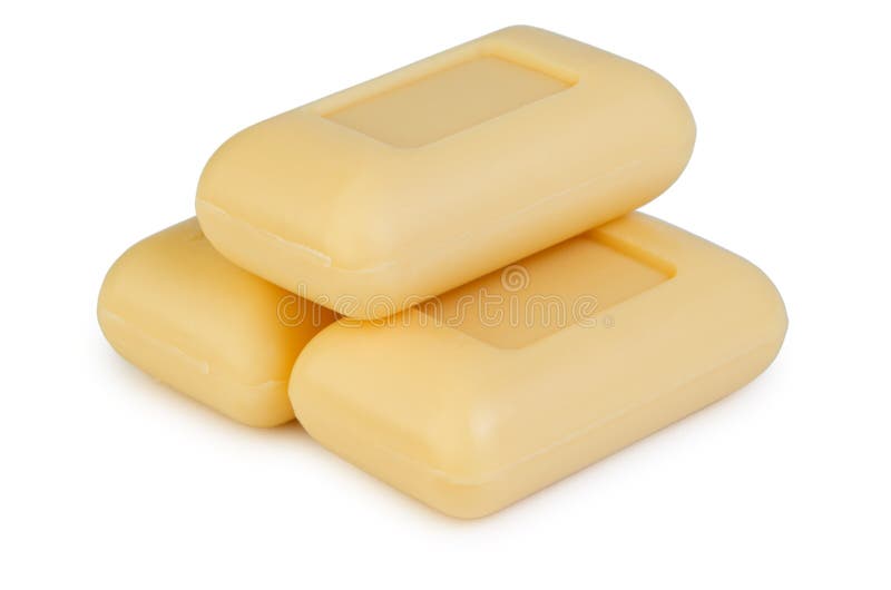 Three of yellow soap stock images
