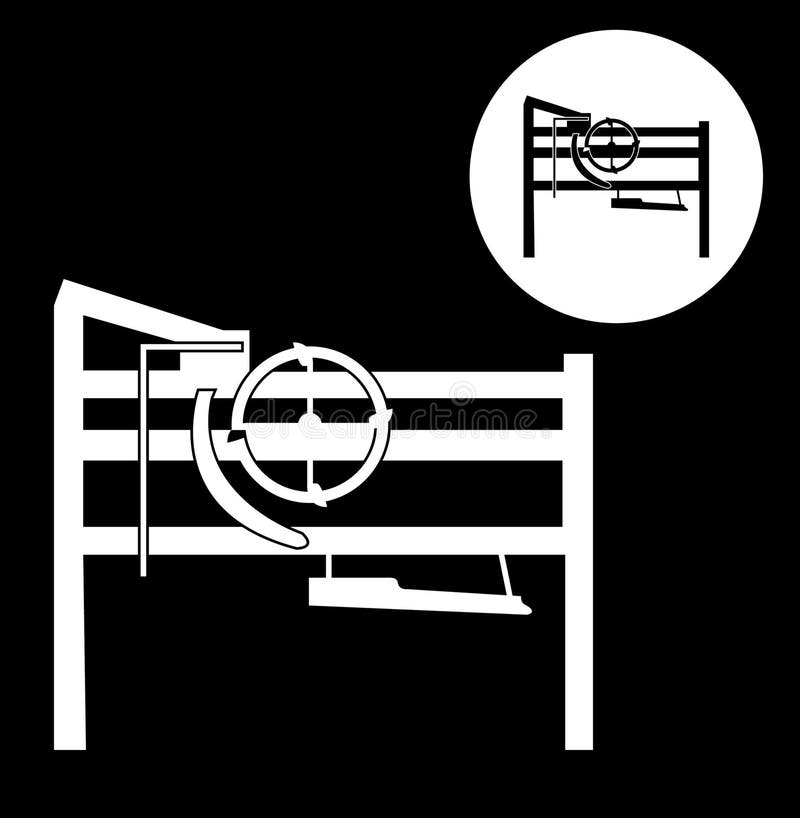 Threshing-machine, Tresher Silhouette Stock Vector - Illustration of