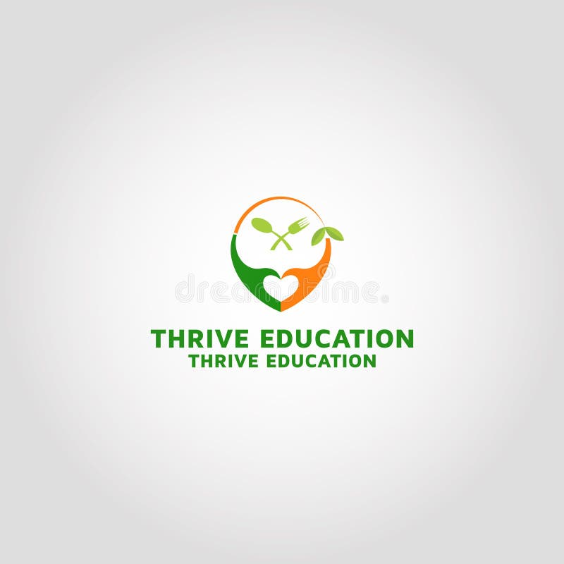 Thrive Education Logo Design Template Idea Stock Vector Illustration
