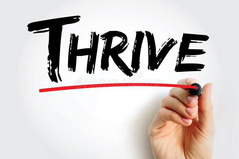 Thrive text quote, concept background. Word thrive stock images, royalty-free photos and pictures