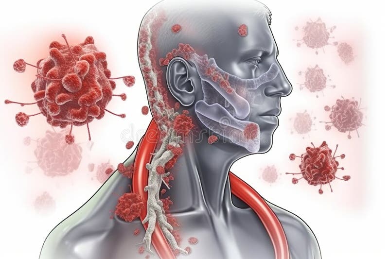 throat infected with mononucleosis created by generative AI