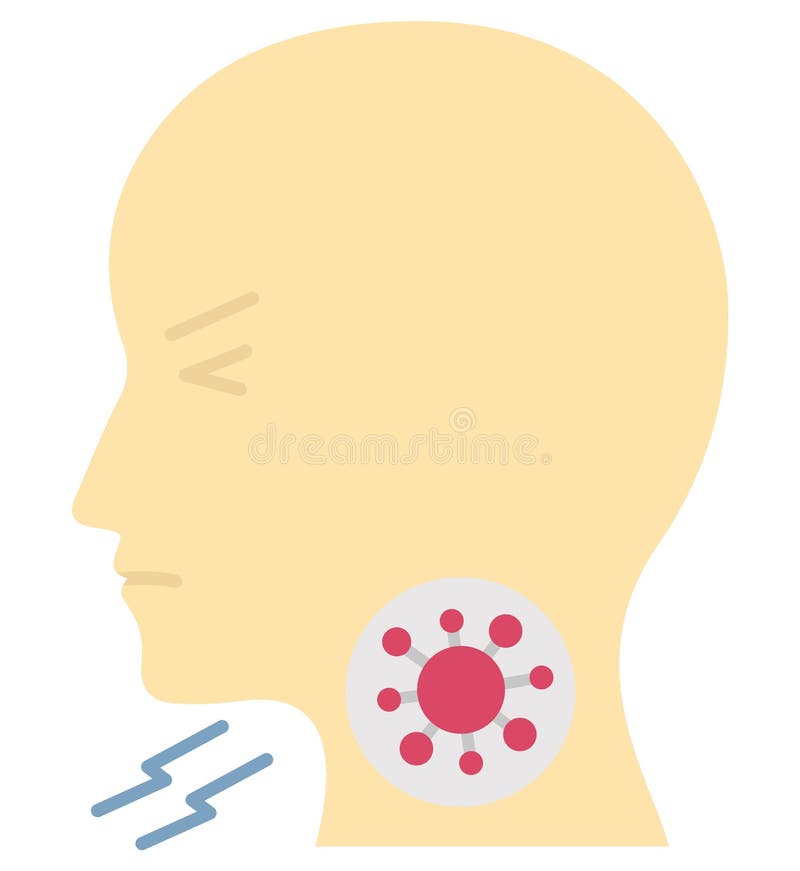 Throat infection of coronavirus Flat Style vector icon which can easily modify or edit royalty free illustration