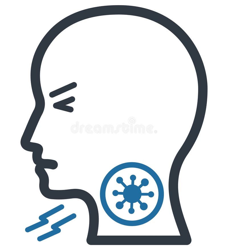 Throat infection of coronavirus Glyph Style vector icon which can easily modify or edit stock illustration.