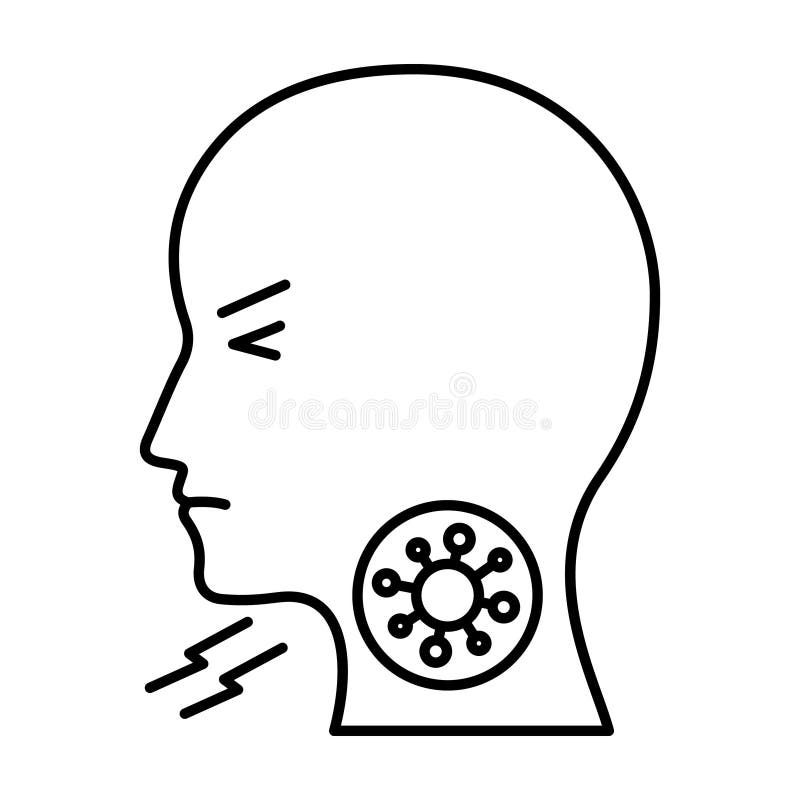 Throat infection of coronavirus Line Style vector icon which can easily modify or edit