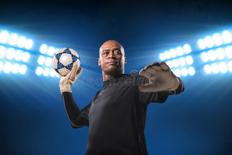 Goalkeeper Holding a Ball stock image. Image of hispanic 29646547