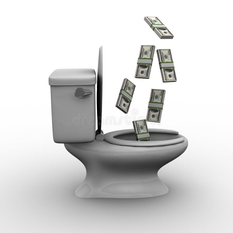Money down the Toilet stock vector. Illustration of payment 10455198