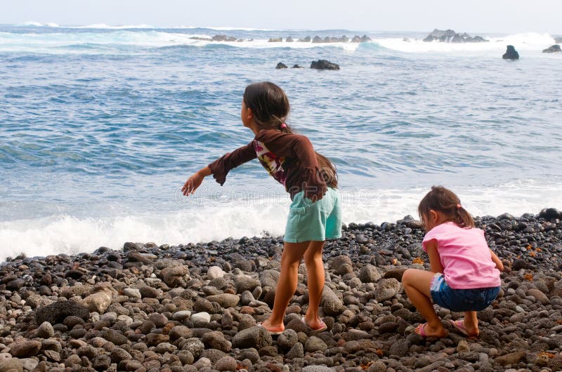 Boy Throwing Stone in Water Stock Image Image of plays, child 2178107