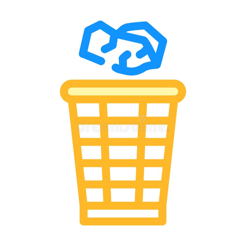 Throwing rubbish color icon vector illustration stock illustration