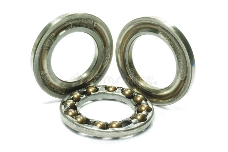 Thrust Ball Bearings are Damaged Iso Lated. Stock Photo Image of