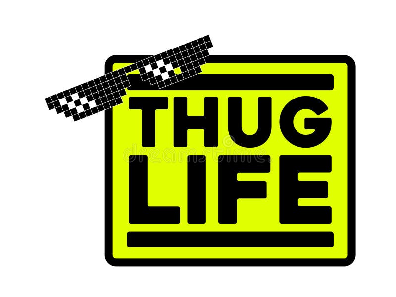 Thug Life Yellow Square Sticker Stock Vector - Illustration of white,  market: 144944139